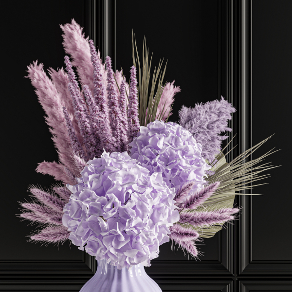 Flower Set 019 purple pampas