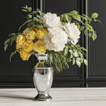 Flower Set 020 Yellow rose white peony