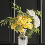 Flower Set 020 Yellow rose white peony