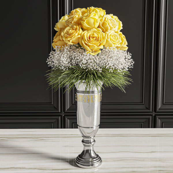 Flower Set 020 Yellow rose white peony