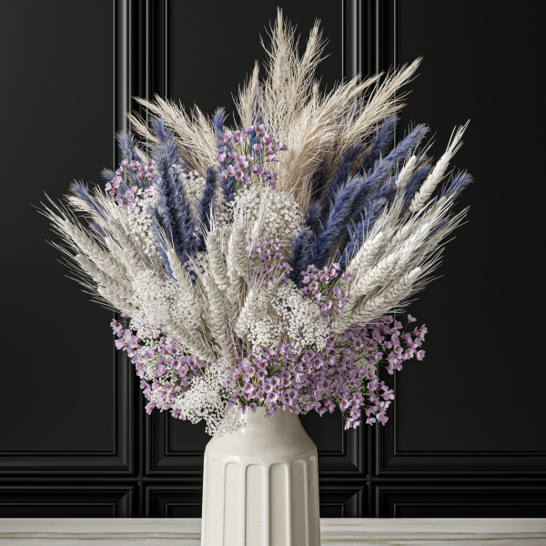 Flower Set 041 Pampas Pink green and blue