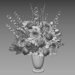 Flower Set 042 white rose wax flower
