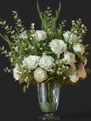 Flower Set 042 white rose wax flower