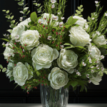 Flower Set 042 white rose wax flower