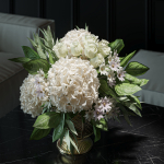 Flower Set 043 white hydrangea gold vase
