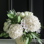 Flower Set 043 white hydrangea gold vase