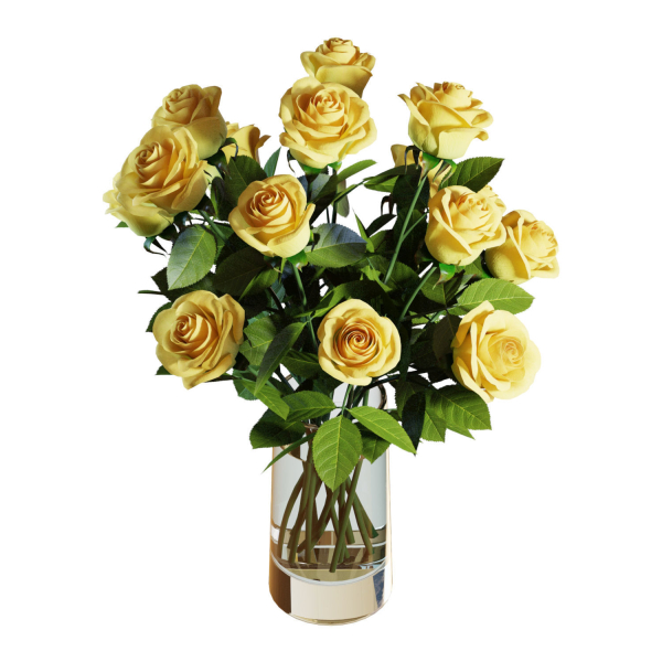 Flower Set 05 - Yellow Roses Bouquet