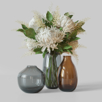 Flower Set 050 white Chrysanthemum Astilbe