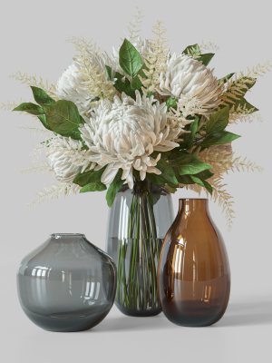 Flower Set 050 white Chrysanthemum Astilbe