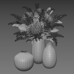Flower Set 050 white Chrysanthemum Astilbe