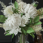 Flower Set 050 white Chrysanthemum Astilbe
