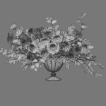 Flower Set 053 White Rose Dahlia Big bouquet