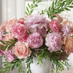 Flower Set 062 Pink bouquet carnation rose peony