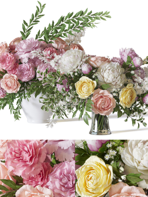 Flower Set 062 Pink bouquet carnation rose peony