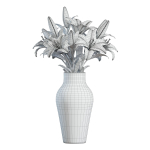 Flower Set 15 - Pink and White Lilies Bouquet