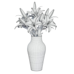 Flower Set 15 - Pink and White Lilies Bouquet
