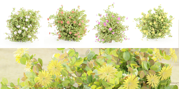 Flowering Bushes collection vol 108-Blender