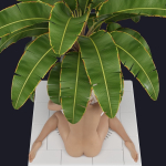 Flowerpot 2 woman hugging plant