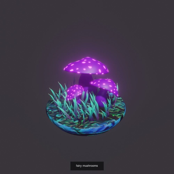 flowers mushroom in grass