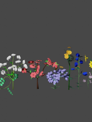 Flowers low poly flower