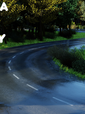 forest-highway-scene-3d-model-and-realistic-grass-pack-in-scene-3d-model-fbx-stl-blend-dae-gltf