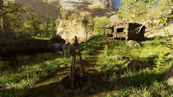 Forest Hut Scene