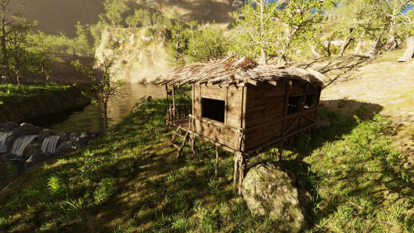 Forest Hut Scene
