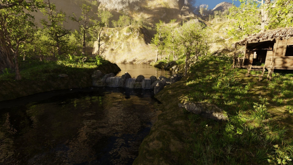 Forest Hut Scene