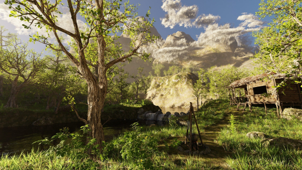 Forest Hut Scene