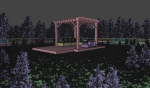 Garden Scene with pergola and sofa