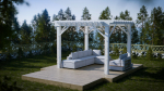 Garden Scene with pergola and sofa