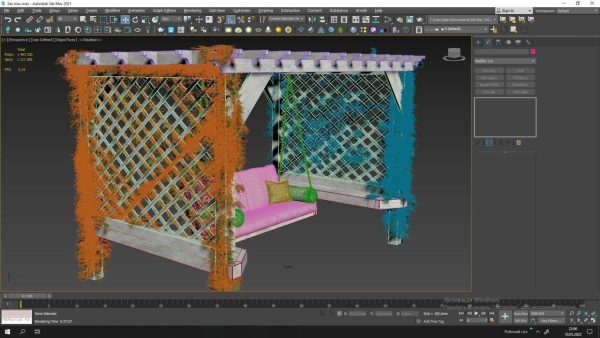 Garden swing Gazebo Pergola 3D model