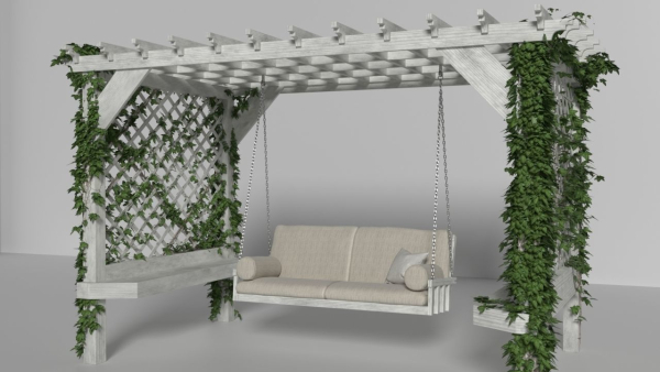Garden swing Gazebo Pergola 3D model