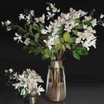 Gardenia Flower Bouquet Vase decor set