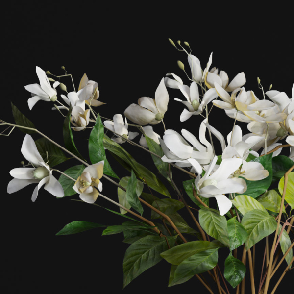 Gardenia Flower Bouquet Vase decor set