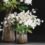 Gardenia Flower Bouquet Vase decor set