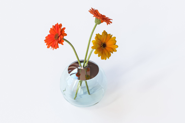 Gerberas in the sphere vase