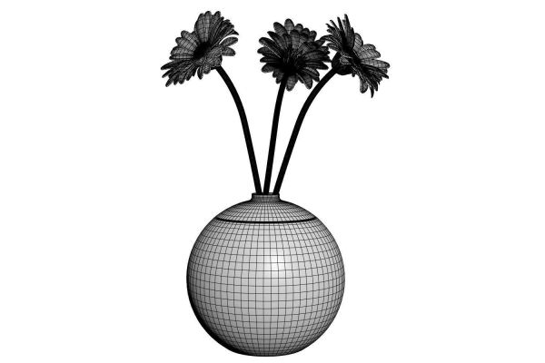 Gerberas in the sphere vase