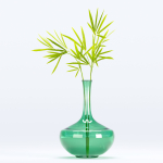 Glass vase with leaves vol 10