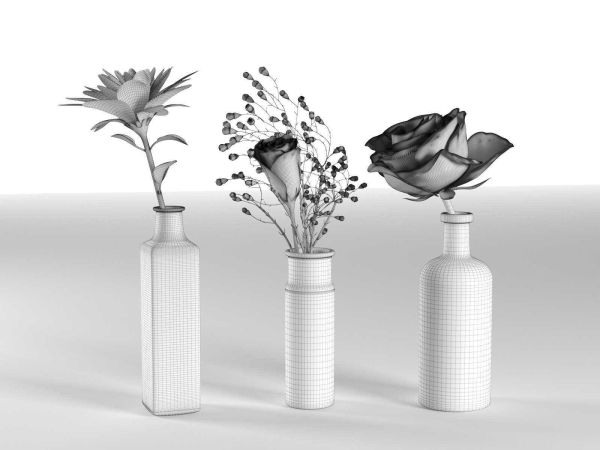 Glass Vases With Flowers