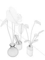 Glass Vases with Leaves 2