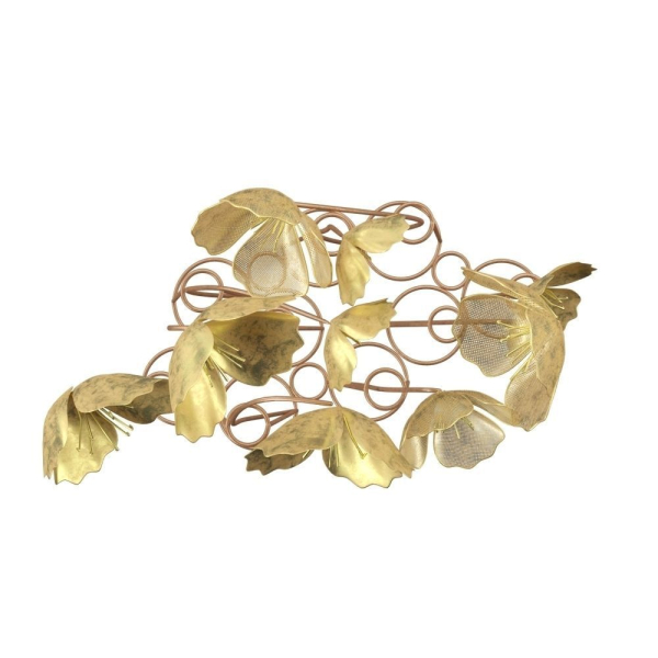 Gold Metal Flower Sculpture