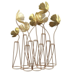 Gold Metal Flower Sculpture