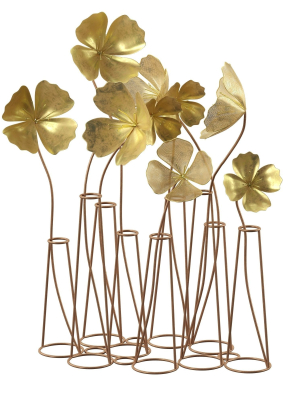 Gold Metal Flower Sculpture