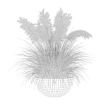 Grass in big flower pot