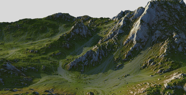 Grass Map Mountains