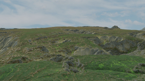 Grassy Hills Mountains Landscape