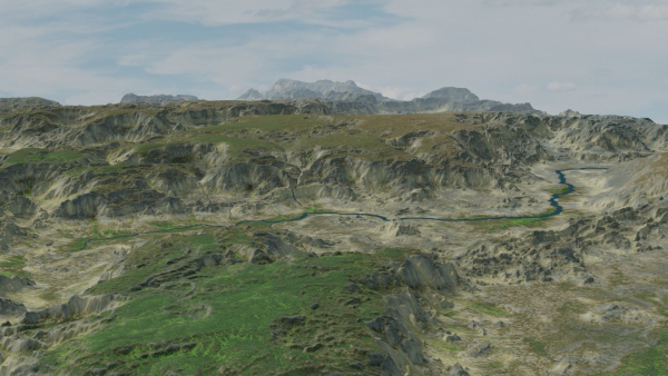 Grassy Hills Mountains Landscape