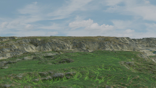 Grassy Hills Mountains Landscape