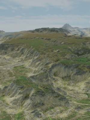Grassy Hills Mountains Landscape